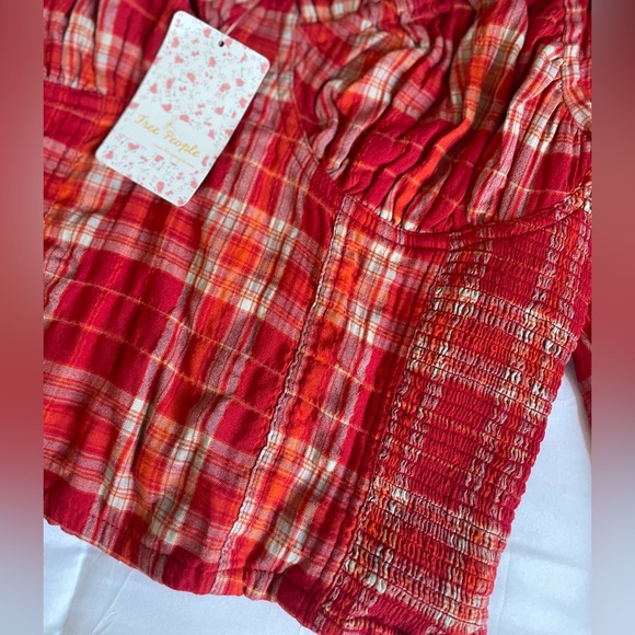 NWT Free People Cherry madras print top - Picture 8 of 8
